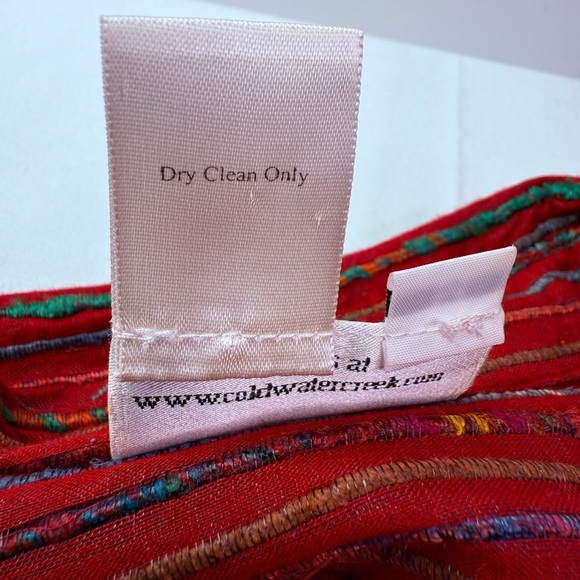 Coldwater Creek Cranberry Vibrant Multicolor Silk Striped Top Size Medium - Picture 4 of 6